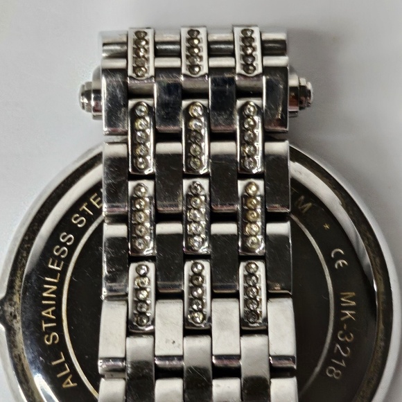 Women Michael Kors MK3218 Darci Silver Tone Stainless Steel Watch 39mm Rose Dial - Picture 10 of 16